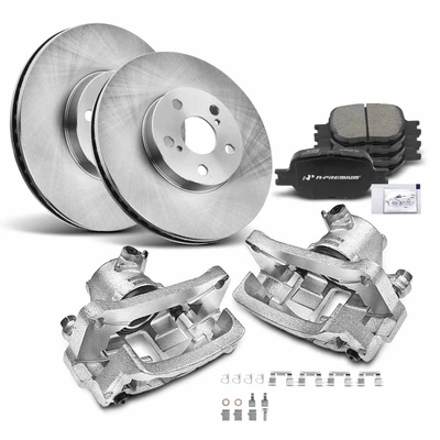 8 Pcs Rear Disc Brake Rotors & Pad + Brake Caliper