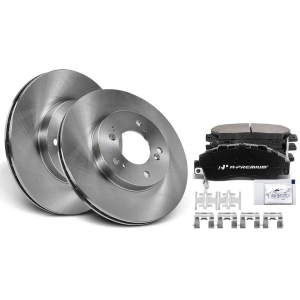 Disc Brake Rotors and Ceramic Pads Kit, 6 Pcs, Front Driver & Passenger, A-Premium, APBRPR866