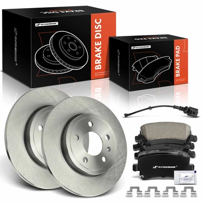 6 Pcs Rear Disc Brake Rotors & Ceramic Brake Pads