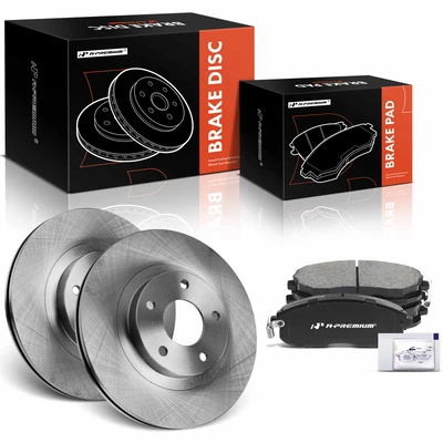 6 Pcs Front Disc Brake Rotors & Ceramic Brake Pads