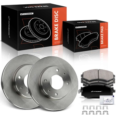6 Pcs Front Disc Brake Rotors & Ceramic Brake Pads
