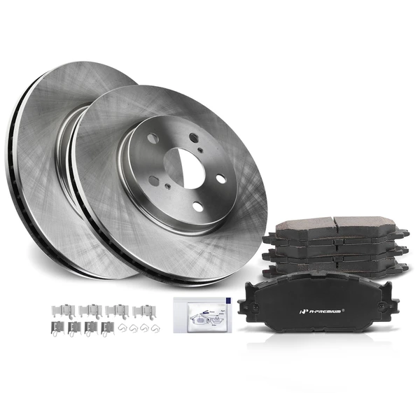 2006-2015 Lexus IS250 Disc Brake Rotors and Ceramic Pads Kit, 6 Pcs, Front Driver & Passenger, A-Premium, APBRPR871