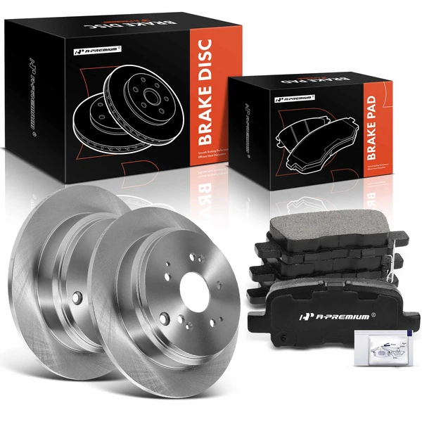 2002-2004 Honda Odyssey Disc Brake Rotors and Ceramic Pads Kit, 6 Pcs, Rear Driver & Passenger, A-Premium, APBRPR872
