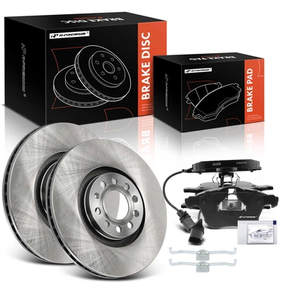 6 Pcs Front Disc Brake Rotors & Ceramic Brake Pads
