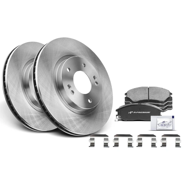 Disc Brake Rotors and Ceramic Pads Kit, 6 Pcs, Front Driver & Passenger, A-Premium, APBRPR426
