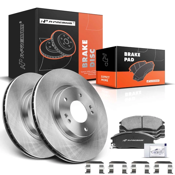 2001-2006 Hyundai Santa Fe Disc Brake Rotors and Ceramic Pads Kit, 6 Pcs, Front Driver & Passenger, A-Premium, APBRPR426