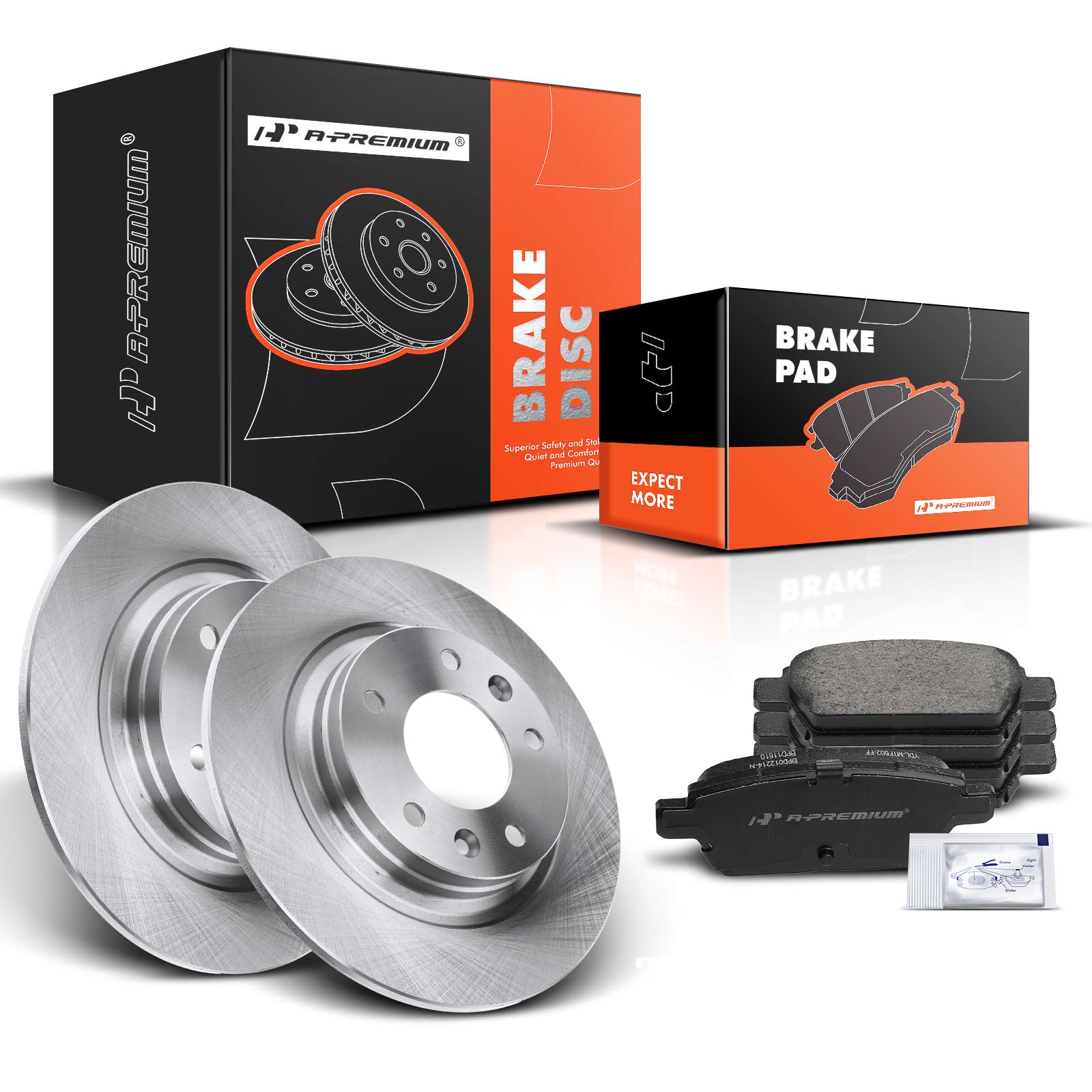 2007-2011 Lincoln MKZ Brake Pad and Rotor Kit, 6 Pcs, Rear Driver & Passenger, A-Premium, APBRPR428