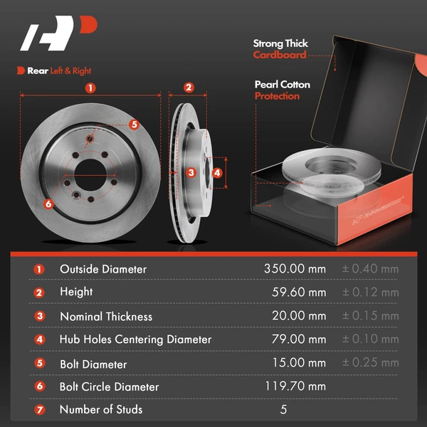 Disc Brake Rotors and Ceramic Pads Kit, 12 Pcs, Front & Rear, A-Premium, APBRPR553