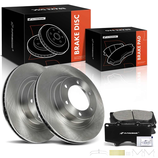 2003-2009 Lexus GX470 Disc Brake Rotors and Ceramic Pads Kit, 6 Pcs, Front Driver & Passenger, A-Premium, APBRPR877