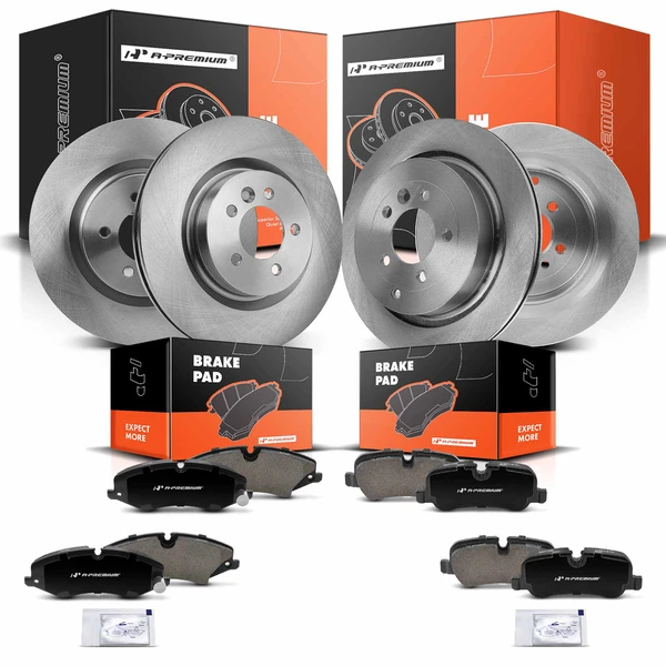 Disc Brake Rotors and Ceramic Pads Kit, 12 Pcs, Front & Rear, A-Premium, APBRPR1322