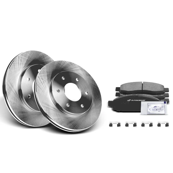 Disc Brake Rotors and Ceramic Pads Kit, 6 Pcs, Front Driver & Passenger, A-Premium, APBRPR075