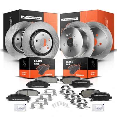 Front & Rear Disc Brake Rotors & Ceramic Brake Pads