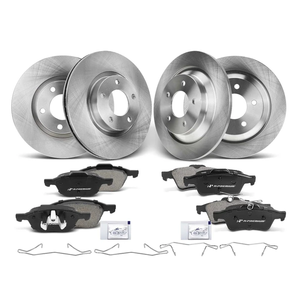 Disc Brake Rotors and Ceramic Pads Kit, 12 Pcs, Front & Rear, A-Premium, APBRPR355