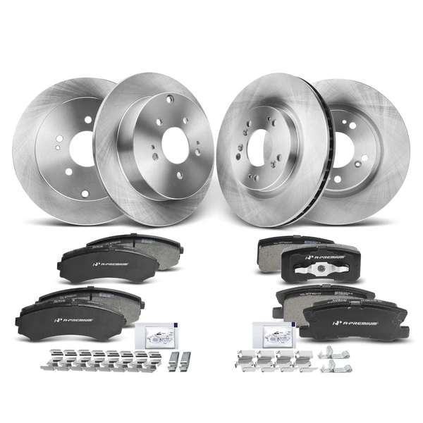 Disc Brake Rotors and Ceramic Pads Kit, 12 Pcs, Front & Rear, A-Premium, APBRPR222
