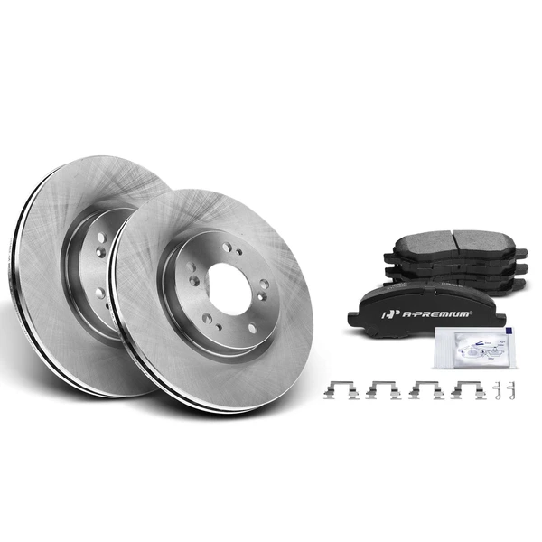 Disc Brake Rotors and Ceramic Pads Kit, 6 Pcs, Front Driver & Passenger, A-Premium, APBRPR433