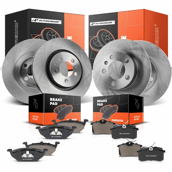 Disc Brake Rotors and Ceramic Pads Kit, 12 Pcs, Front & Rear, A-Premium, APBRPR1311