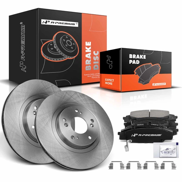 2002-2006 Acura RSX Disc Brake Rotors and Ceramic Pads Kit, 6 Pcs, Front Driver & Passenger, A-Premium, APBRPR880