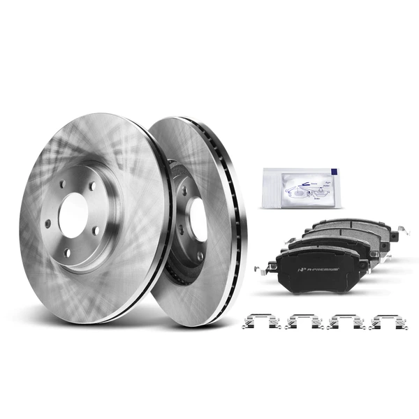 Disc Brake Rotors and Ceramic Pads Kit, 6 Pcs, Front Driver & Passenger, A-Premium, APBRPR081