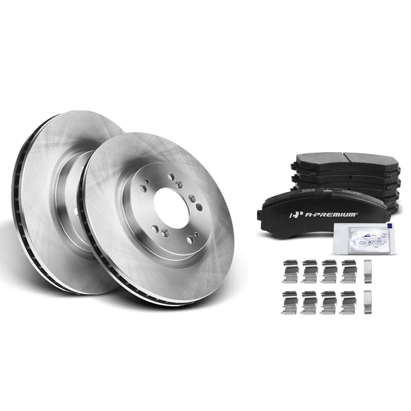 Disc Brake Rotors and Ceramic Pads Kit, 6 Pcs, Front Driver & Passenger, A-Premium, APBRPR432