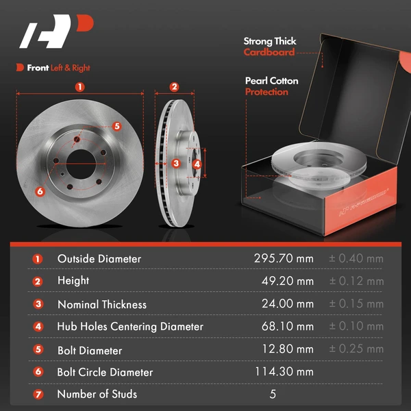 Disc Brake Rotors and Ceramic Pads Kit, 6 Pcs, Front Driver & Passenger, A-Premium, APBRPR881