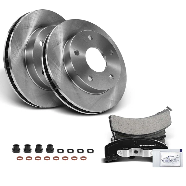 Disc Brake Rotors and Ceramic Pads Kit, 6 Pcs, Front Driver & Passenger, A-Premium, APBRPR884