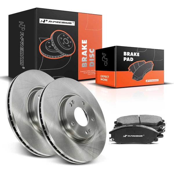 Disc Brake Rotors and Ceramic Pads Kit, 6 Pcs, Front Driver & Passenger, A-Premium, APBRPR883