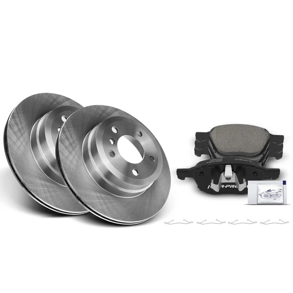 Disc Brake Rotors and Ceramic Pads Kit, 6 Pcs, Front Driver & Passenger, A-Premium, APBRPR088