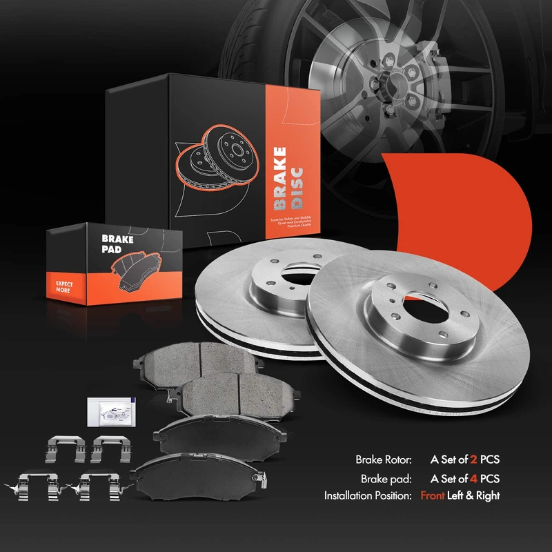 Brake Pad and Rotor Kit, 6 Pcs, Front Driver & Passenger, A-Premium, APBRPR232