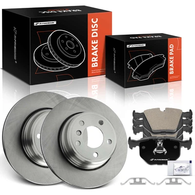 6 Pcs Rear Disc Brake Rotors & Ceramic Brake Pads