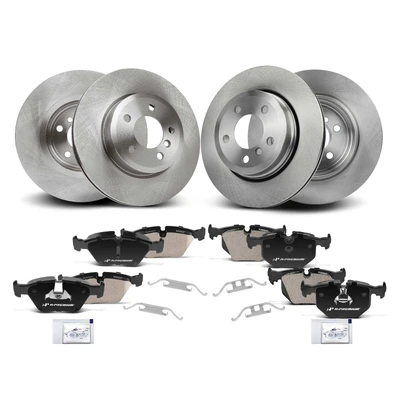 Front & Rear Disc Brake Rotors & Ceramic Brake Pads