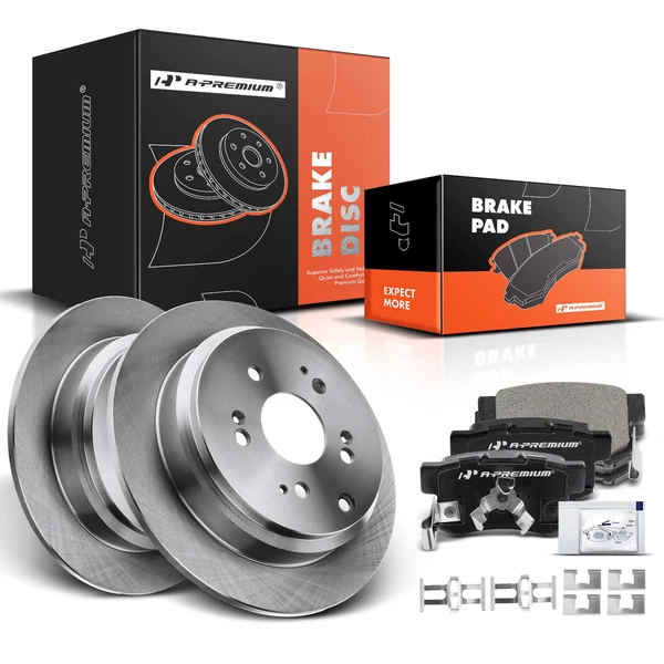 2010-2018 Acura RDX Disc Brake Rotors and Ceramic Pads Kit, 6 Pcs, Rear Driver & Passenger, A-Premium, APBRPR093