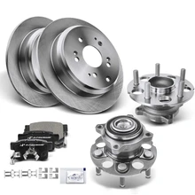 2007-2011 Honda CR-V Brake Rotor Pad and Wheel Bearing & Hub Kit, 8 Pcs, Rear Driver & Passenger, A-Premium, APBRPR798