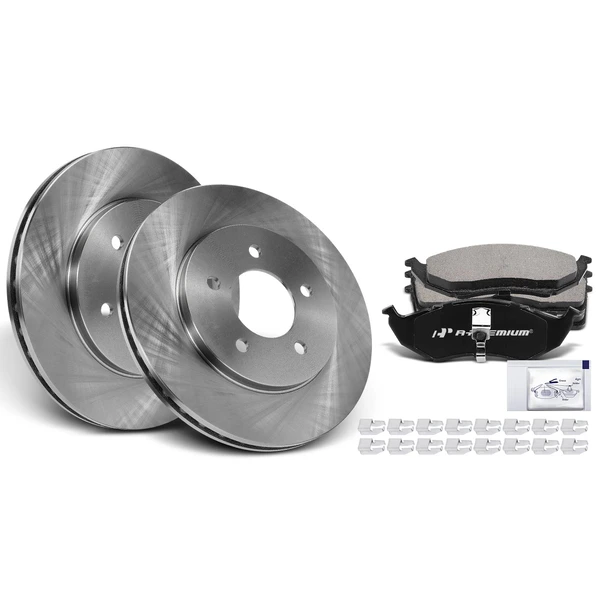 Disc Brake Rotors and Ceramic Pads Kit, 6 Pcs, Front Driver & Passenger, A-Premium, APBRPR887