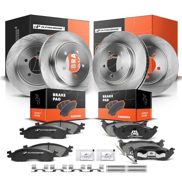 2006-2010 Mercury Mountaineer Disc Brake Rotors and Ceramic Pads Kit, 12 Pcs, Front & Rear, A-Premium, APBRPR233