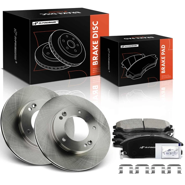 2003-2006 Kia Sorento Disc Brake Rotors and Ceramic Pads Kit, 6 Pcs, Front Driver & Passenger, A-Premium, APBRPR1842