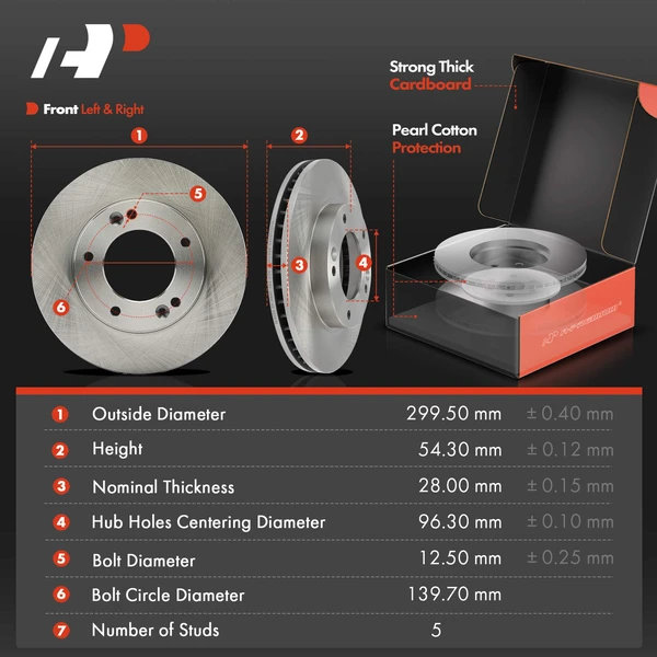 Disc Brake Rotors and Ceramic Pads Kit, 6 Pcs, Front Driver & Passenger, A-Premium, APBRPR1842