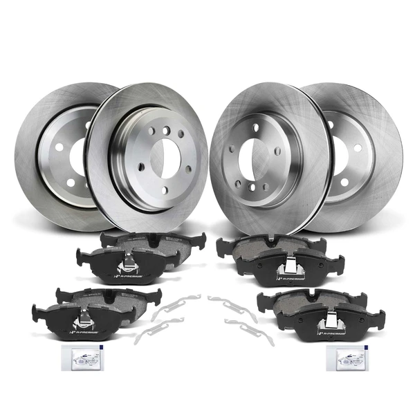 Disc Brake Rotors and Ceramic Pads Kit, 12 Pcs, Front & Rear, A-Premium, APBRPR362