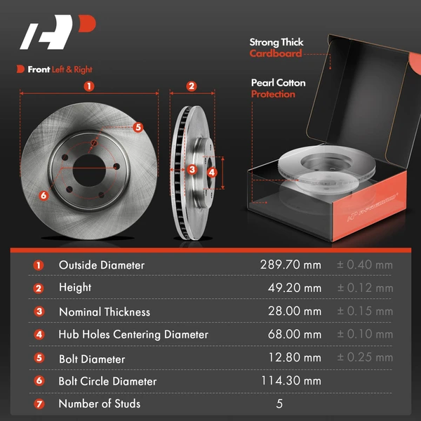 Disc Brake Rotors and Ceramic Pads Kit, 6 Pcs, Front Driver & Passenger, A-Premium, APBRPR891