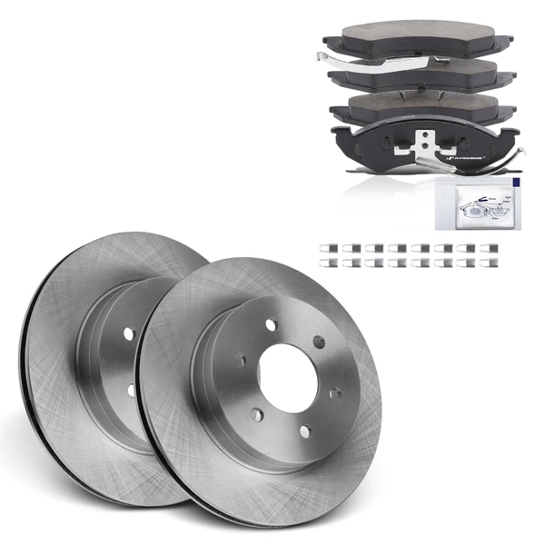 1999 Dodge Dakota Disc Brake Rotors and Ceramic Pads Kit, 6 Pcs, Front Driver & Passenger, A-Premium, APBRPR889