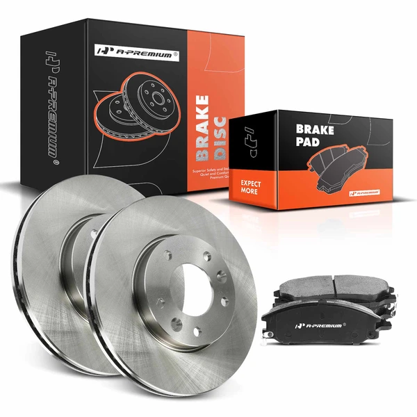 Disc Brake Rotors and Ceramic Pads Kit, 6 Pcs, Front Driver & Passenger, A-Premium, APBRPR890