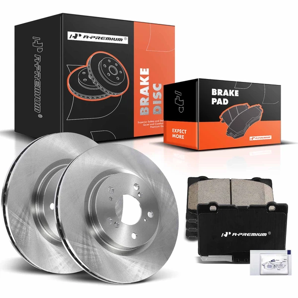 Disc Brake Rotors and Ceramic Pads Kit, 6 Pcs, Front Driver & Passenger, A-Premium, APBRPR1077