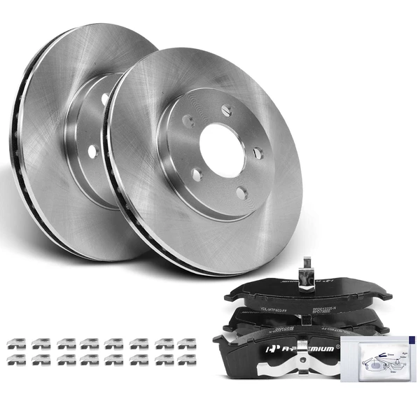 Disc Brake Rotors and Ceramic Pads Kit, 6 Pcs, Front Driver & Passenger, A-Premium, APBRPR897