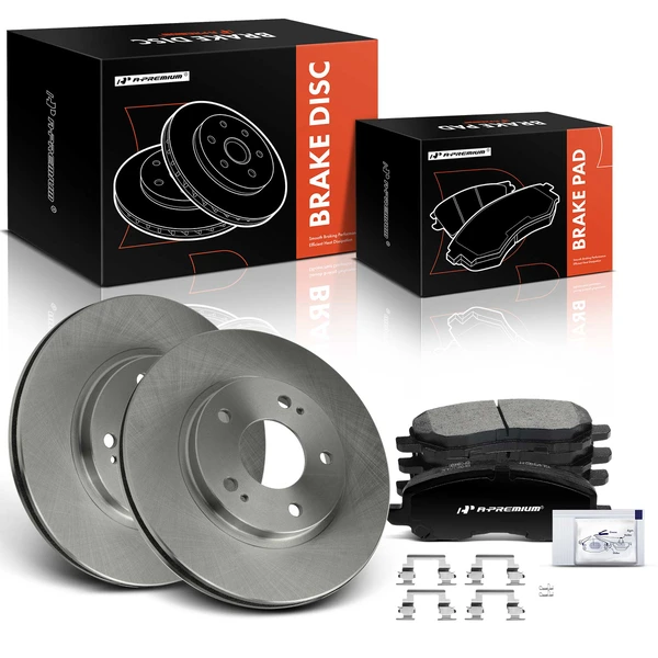 2001-2005 Chrysler Sebring Disc Brake Rotors and Ceramic Pads Kit, 6 Pcs, Front Driver & Passenger, A-Premium, APBRPR899