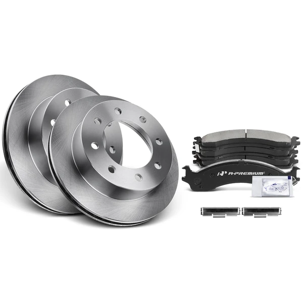 Disc Brake Rotors and Ceramic Pads Kit, 6 Pcs, Front Driver & Passenger, A-Premium, APBRPR235