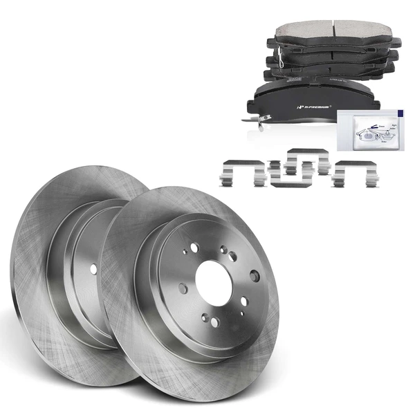 2006-2011 Honda Ridgeline Disc Brake Rotors and Ceramic Pads Kit, 6 Pcs, Front Driver & Passenger, A-Premium, APBRPR900