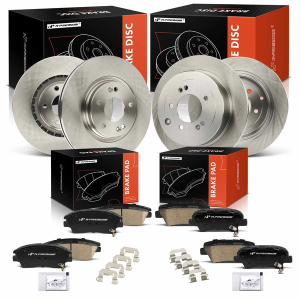 2016-2021 Hyundai Tucson Disc Brake Rotors and Ceramic Pads Kit, 12 Pcs, Front & Rear, A-Premium, APBRPR1650
