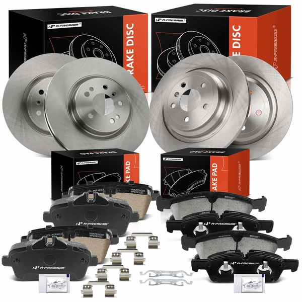Disc Brake Rotors and Ceramic Pads Kit, 12 Pcs, Front & Rear, A-Premium, APBRPR1651