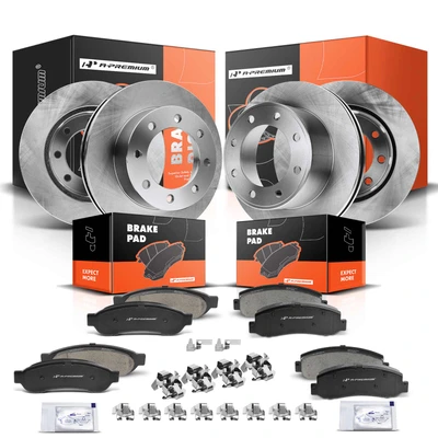 Front & Rear Disc Brake Rotors & Ceramic Brake Pads