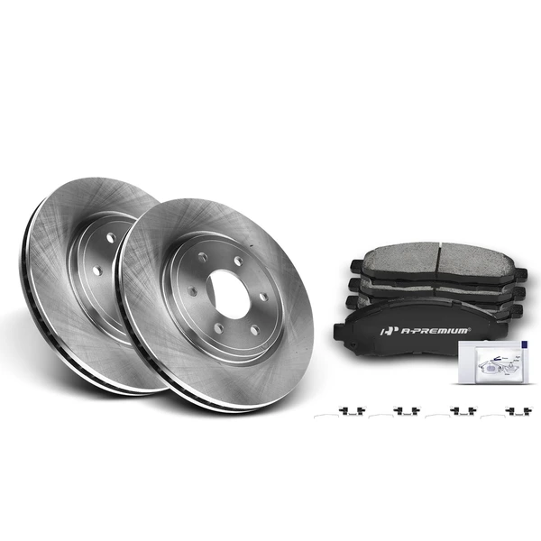 Disc Brake Rotors and Ceramic Pads Kit, 6 Pcs, Front Driver & Passenger, A-Premium, APBRPR103