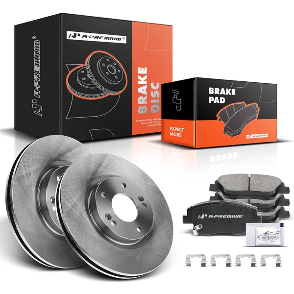2011-2015 Hyundai Sonata Disc Brake Rotors and Ceramic Pads Kit, 6 Pcs, Front Driver & Passenger, A-Premium, APBRPR443